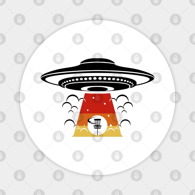 Disc Golf Aliens UFO Godsent Funny Frisbee Golf Magnet by RK Design